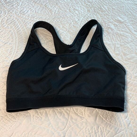 Nike DRI-FIT Medium Support Raceback Sports Bra Black Small - Picture 1 of 4